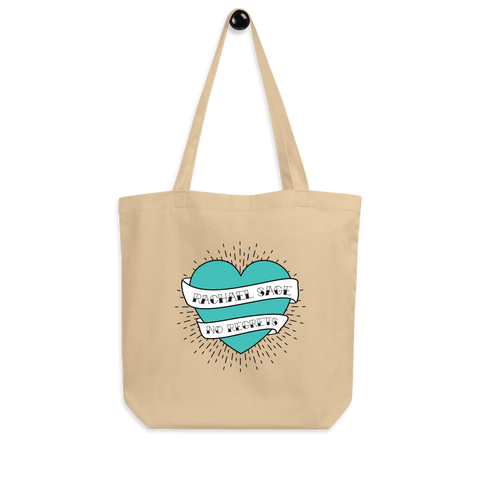 "No Regrets" Turquoise Heart Tote Bag